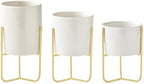 HASMI Plant pots Set of 3 Ceramic Flower pots with Metal Rack Desktop Flower Vases Planters for Succulents Home Gardening Decoration Without Hole Flower Pots (Color : B) by Unknown