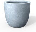 Kante Round Concrete Planter, Large Outdoor Indoor Garden Pots with Drainage Hole, 14-Inch Diameter Flower Pots for Patio, Garden and Home, Slate Gray by Unknown
