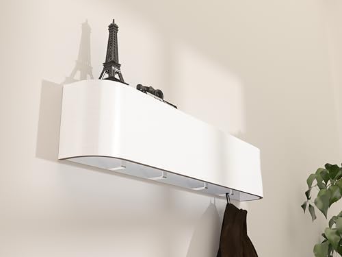 OLEEK wall Mounted Coat Rack with Shelf - wall entryway Shelf with Hooks - entryway Hooks - Modern Coat Rack - Wooden Mount for Home Decor - Jacket Hanger - Image 2