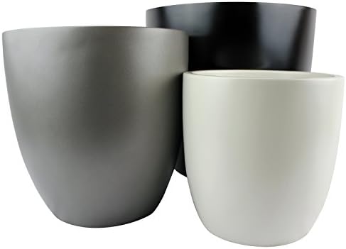 Santiago Round Cylinder Fiberglass Planter (D:13.5inch x H:13.75inch, Matte Black) - Image 2