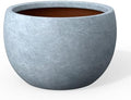 Kante Modern Home Minimalist 11.8" Dia Blue Gray Concrete Bowl Planter by Unknown