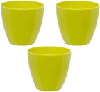 DECOPOTS - 3 Pack Self Watering Planter - Indoor/Outdoor Decorative Flower Pot with Drainage Cartridge and Water Level Indicator (6.7", Lime) by DecoPots-SelfWateringPots