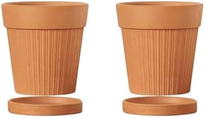 Flower pots 2 Pack Terracotta Planter Flower Pot Outdoor Indoor(15.5cm) by Unknown