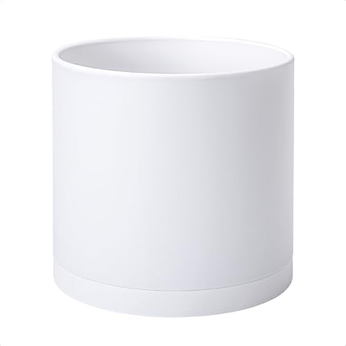 D'vine Dev Plastic Planter Pot with Saucer, 12 in, White, 74-X-A-3 by DvineDevPlanterPotsandStand