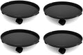 Plant Caddy with Wheels Heavy Duty,4 Pack of Plant Pallet Caddy,Round Potted Plant Stand Mover,Rollers Dolly Trolley Tray with Wheels (15.5" 4pcs Black) by Coadura