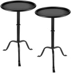 RattanView 2 Pcs Metal Martini Table Black Small Side Round Drink Table by RattanView