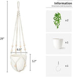 Mkono 35 Inch Macrame Plant Hanger Indoor Hanging Planter Basket Set of 1 and 45 Inch Fake Hanging Plant with Pot Set of 1 - Image 7