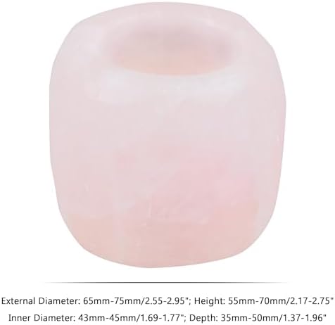 mookaitedecor Natural Rose Quartz Crystal Tea Light Candle Holder - Image 2