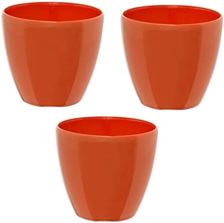 DECOPOTS - 3 Pack Self Watering Planter - Indoor/Outdoor Decorative Flower Pot with Drainage Cartridge and Water Level Indicator (6.7", Poppy Red) by DecoPots-SelfWateringPots