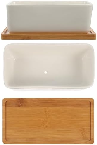 TEHAUX 2 Sets Ceramic Succulent Flowerpot with Tray for Desk Decor by TEHAUX