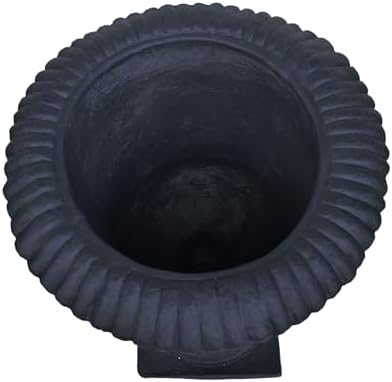 Black Urn Planter – Tall Outdoor Flower Pots with Roman Design, Magnesium Oxide Durable Material, Large Urn Planter for Indoor & Outdoor Plants - Image 5