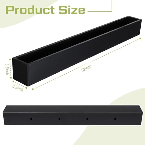 FillTouch 32 x 3.5 x 3.5 Inch 1 Pcs Long Rectangular Planter Box,Black - Image 3