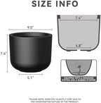 Kante Small Round Capsule Black Concrete Planter 9" Dia, Outdoor - Image 2