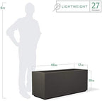 PolyStone Milan Rectangular Trough Planter – 46" x 17" x 19" – Large Lightweight Indoor/Outdoor Planter Box – Modern Stone-Look Resin – Durable All-Weather w/Drainage Holes – Made in USA – Slate Gray - Image 2