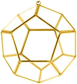 WGV Hanging Geometric Planter Terrarium Width 5.5" Height 6" Clear Glass Gold Frame DIY Succulent air Plant Miniature Fairy Garden Windowsill Decor Globe 1 Piece by WGVInternational-OpusGlassware