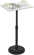 Rectangle Drink Table, Height Adjustable Pedestal Table, White by Unknown