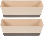 2pcs Rectangle Window Sill Planter Box with Saucer, Plastic, 12.4x4 by PLAFOPE