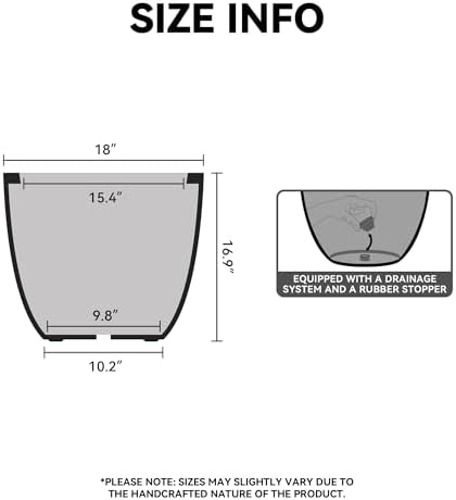 Kante White Concrete Planter 18" Dia All-Weather Round Large Pot - Image 2