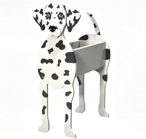 Animal PVC Flower Pot, Dalmatian Shaped Succulent Planter Flower Holder for Garden Patio Balcony Window Sill, for Birthday Pet Lovers, 27x17cm(11x7in) by Unknown