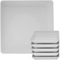 Square Plant Saucer 18 Inch 5 Pack, Planter Trays for Flower Pots, Plant Water Catcher Drip Dishes, Plastic Bottom Watering Plates Indoors and Outdoors - White by Tectsia
