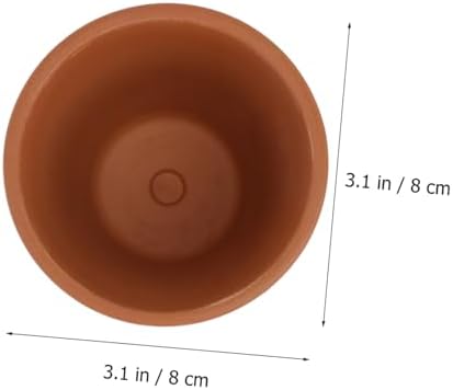 TEHAUX 5pcs Red Pottery Succulent Planter Pots with Saucers, 8x8cm Baked Clay Containers for Indoor and Outdoor Gardening, Breathable Terracotta Flower Pots Set - Image 2