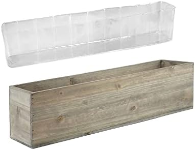 CYS EXCEL Rectangle Wood Planter Box with Removable Plastic Liner (H:6" Open:23"x6") | Multiple Size Choices Wood Rectangular Planter | Indoor Decorative Window Box by CYSEXCEL%C2%AE