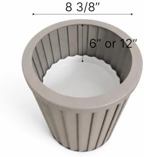 Round Strata Column Planter, 16.5 Inch, Brown Grey - Image 4