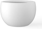 Kante Large Round Bowl White Concrete Planter 20" Dia, Outdoor by Unknown