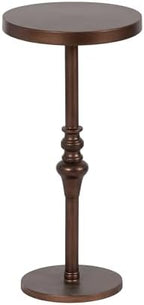 Kate and Laurel Stratton Round Pedestal Drink Table; 13 x 13 x 26; Bronze; Decorative Mini Table for Use as Indoor Plant Stand or Cute Martini Table by KateandLaurel
