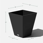 Veradek Pure Series Nobleton Planter - Tapered Square Outdoor Planter - Image 2