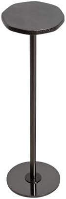 Kate and Laurel Pianka Decorative Modern Pedestal Round Drink Table, 7 x 7 x 22, Gunmetal, Cast Aluminum Mini Table with Organic Tabletop Shape for Use as Small Plant Stand or Living Room Accent by KateandLaurel