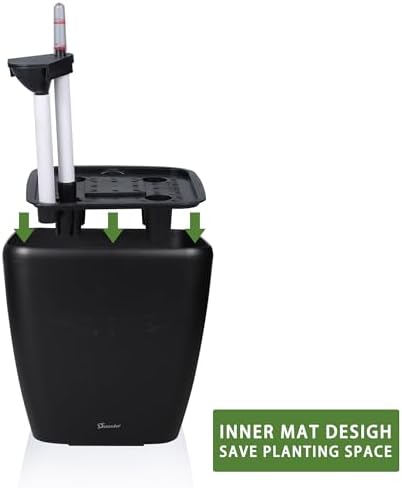 Dexceder 13x12 Self Watering Planter with Wheels (Black Matte) - Image 4