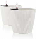 Dexceder 9x8 Self Watering Planters Indoor (2 Pack, White) by Dexceder