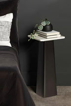Kate and Laurel Quinley Modern Square Marble Drink Table, 10 x 10 x 22, White Marble and Gray Gunmetal, Contemporary Marble Pedestal Table for Use as Living Room Plant Stand or Bedroom Mini Table - Image 4