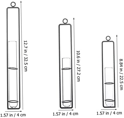 POPETPOP 3pcs Glass Propagation Tubes Wall Hanging Decor - Image 2