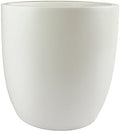 Santiago Round Cylinder Fiberglass Planter (D:15.5" x H:15", Matte White) by Unknown