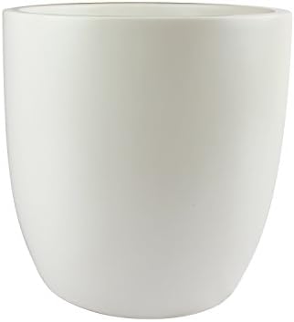 Santiago Round Cylinder Fiberglass Planter (D:15.5" x H:15", Matte White) by Unknown