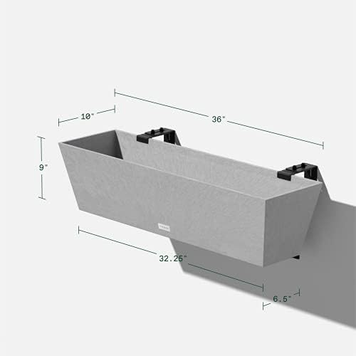 Veradek Pure Series Railing Planter - Tapered Window Box with Bracket - Image 2