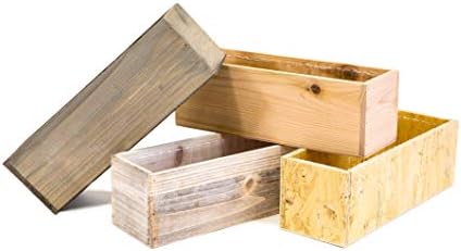 Wooden Planter Box, Rose Wood, Plastic Liner l Garden Decor l Restaurant and Wedding Decorations l Wedding Bouquets, Table Centerpiece, 12 x 4 Inches, (Rectangular) (12x4 Set of 4, Rose Wood) - Image 3