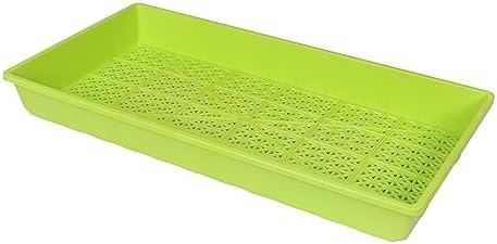 SUNPACK 10" x 20" Heavy Duty Mesh Plastic Seed Starting Tray, Lime Green, 2.3" - Ensures Water Drainage and Aeration, Perfect for Greenhouses or Indoor Gardening by SUNPACK