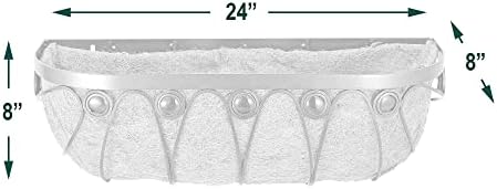 Arcadia Garden Products Hanging Window Basket Metal Trough Flower Planter with Coco Liner for Outdoor Windowsill, Railing, Patio, Garden, Balcony, Fence, 24-inch - Image 5