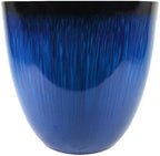 Gardener Select (EPR15-204) Large Egg Shaped Planter - Modern Indoor & Outdoor Decorative Flower Pot/Box (15 Inch, Blue Flower) - Image 2