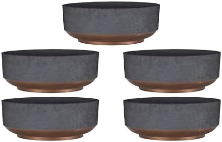 The HC Companies 8 Inch Capri Bowl, Faux Concrete with Copper Base, 5-Pack by TheHCCompanies