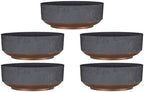 The HC Companies 8 Inch Capri Bowl, Faux Concrete with Copper Base, 5-Pack by TheHCCompanies
