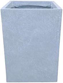 Kante Small Tall Square Blue Gray Concrete Planter 13" H, Outdoor by Unknown