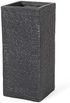 Christopher Knight Home Jorine Lightweight Concrete Planter, Cast Stone Planter, Square Garden Urn, Texture Finish Flower Pot, Outdoor Plant Urn with Draninage Hole for Backyard Garden Porch, Black - Image 5