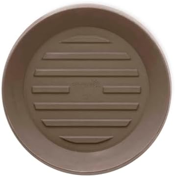 Crescent Garden Universal Round Planter Saucer, Durable Drainage Dish for Plant Pots, Heavy-Duty Plant Dishes Saucer, Indoor & Outdoor Plant Trays - Mocha (11 inch Inner, 15 inch Outer Diameter) by CrescentGarden
