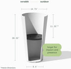 Veradek Column Series Tall Planter - Tapered Outdoor Planter with Shelf - Image 2