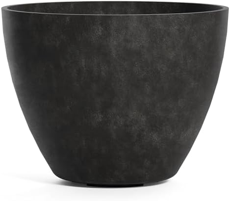 Lupo Tapered Indoor/Outdoor Planter, 37x28in Carbon Stone by Cosapots
