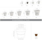 Crescent Garden Brunello Classic Rolled Rim Planter Pot, Indoor/Outdoor Weather-Safe Round Plant Pot, 14'' (Weathered Concrete) - Image 5